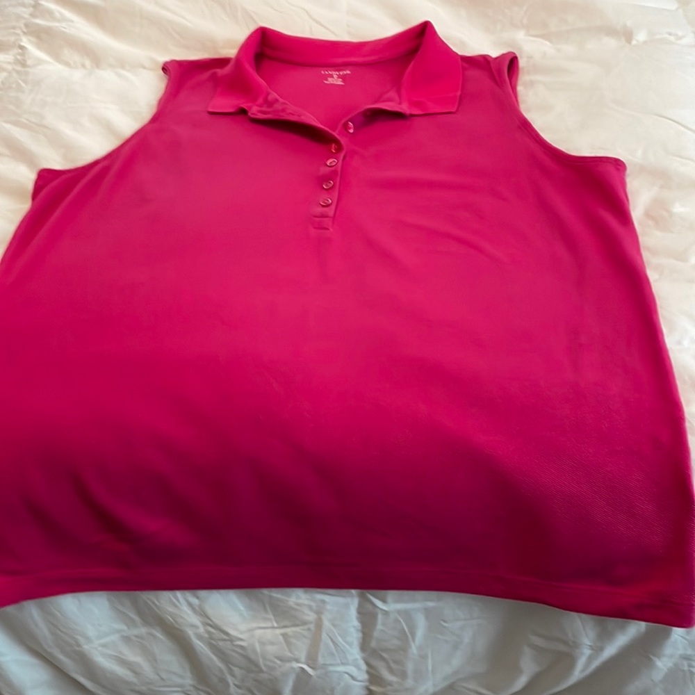 Polo top. Sleeveless. Lands End. Size XL-18. Pink. Excellent condition.
